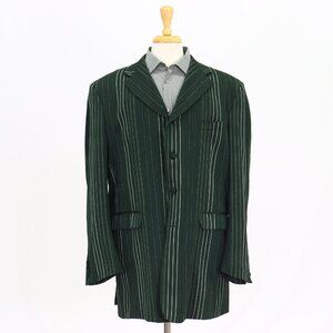 Soprani 46L Green Striped 4-Button Sport Coat Blazer Jacket T249
